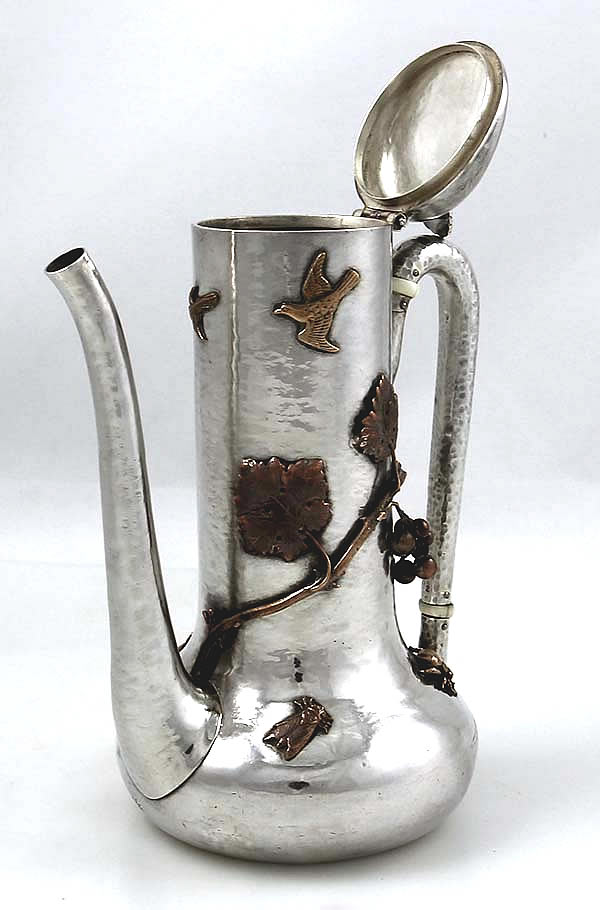 Gorham sterling and mixed metals chocolate pot